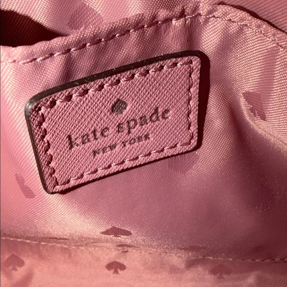 ✨ NWT Kate Spade Greta Court Ramey Crossbody - Dusty Peony & Rose Gold Glitter - Picture 5 of 8